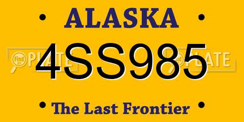 4SS985 Alaska License Plate
