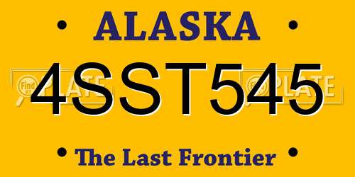 4SST545 Alaska License Plate