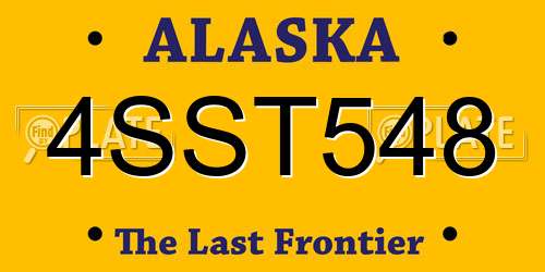 4SST548 Alaska License Plate