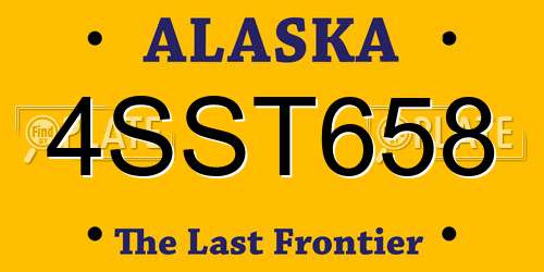 4SST658 Alaska License Plate