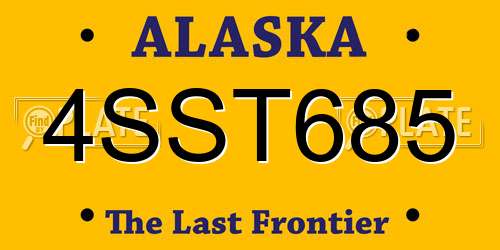 4SST685 Alaska License Plate