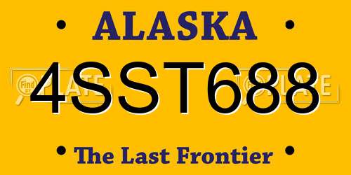 4SST688 Alaska License Plate