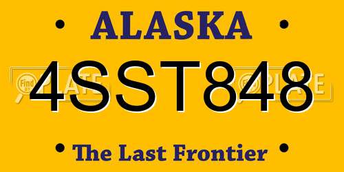 4SST848 Alaska License Plate