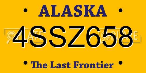 4SSZ658 Alaska License Plate