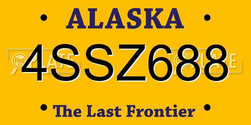 4SSZ688 Alaska License Plate