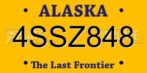 4SSZ848 Alaska License Plate