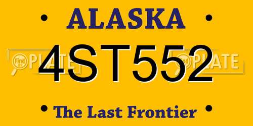 4ST552 Alaska License Plate