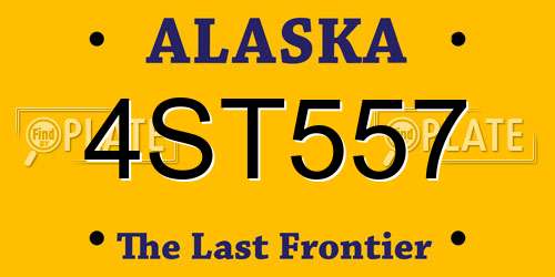 4ST557 Alaska License Plate