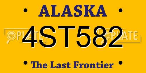 4ST582 Alaska License Plate