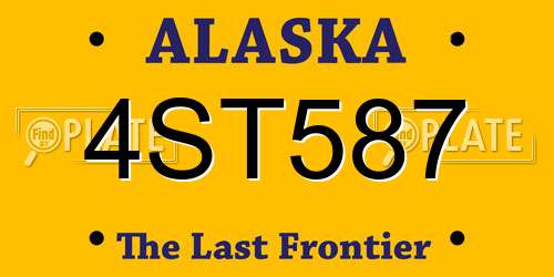 4ST587 Alaska License Plate