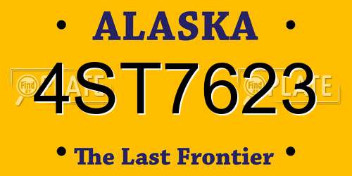4ST7623 Alaska License Plate