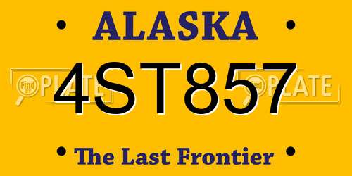 4ST857 Alaska License Plate