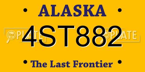 4ST882 Alaska License Plate