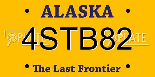 4STB82 Alaska License Plate