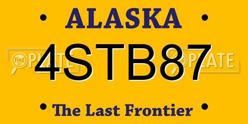 4STB87 Alaska License Plate