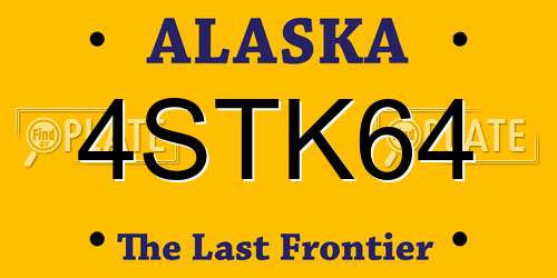 4STK64 Alaska License Plate