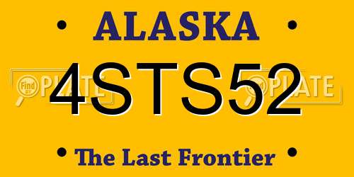 4STS52 Alaska License Plate