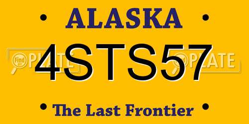 4STS57 Alaska License Plate