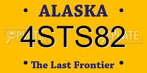 4STS82 Alaska License Plate