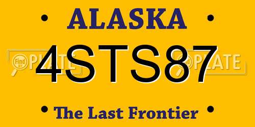 4STS87 Alaska License Plate