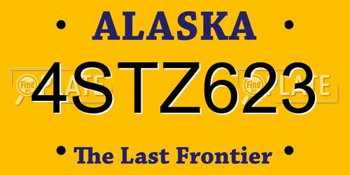4STZ623 Alaska License Plate