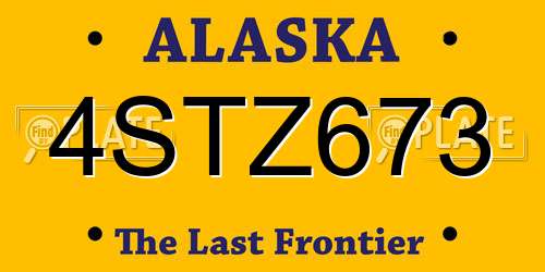 4STZ673 Alaska License Plate