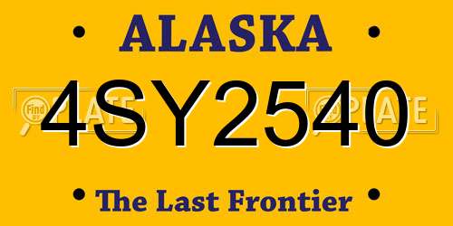 4SY2540 Alaska License Plate