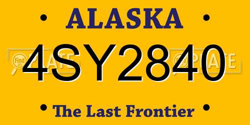 4SY2840 Alaska License Plate