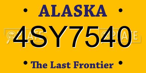 4SY7540 Alaska License Plate