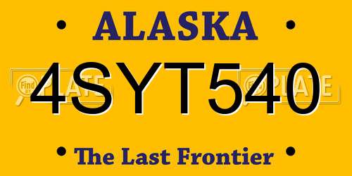 4SYT540 Alaska License Plate