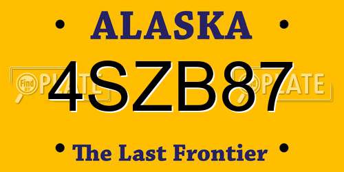 4SZB87 Alaska License Plate