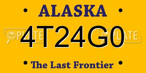 4T24G0 Alaska License Plate