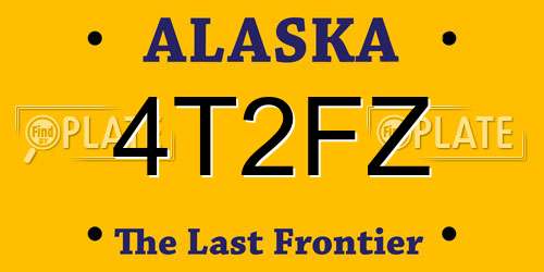 4T2FZ Alaska License Plate