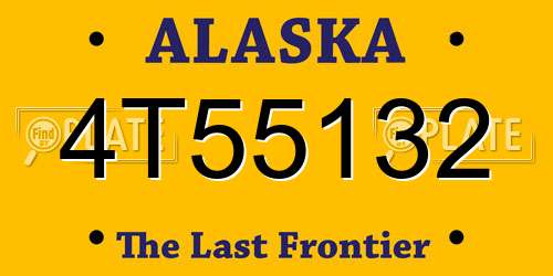 4T55132 Alaska License Plate