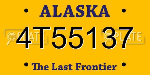 4T55137 Alaska License Plate
