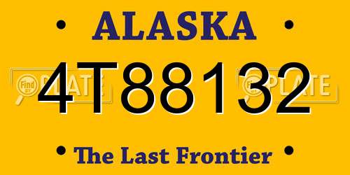 4T88132 Alaska License Plate