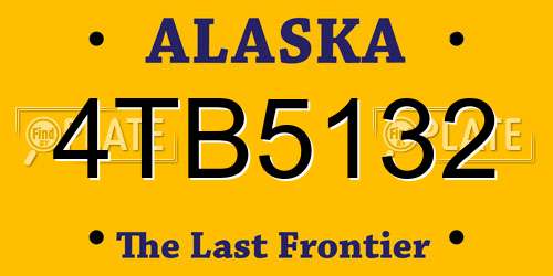 4TB5132 Alaska License Plate