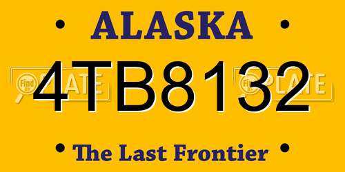 4TB8132 Alaska License Plate