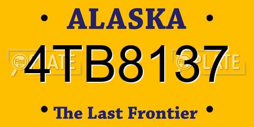 4TB8137 Alaska License Plate