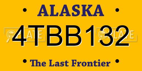 4TBB132 Alaska License Plate