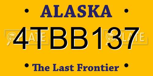 4TBB137 Alaska License Plate