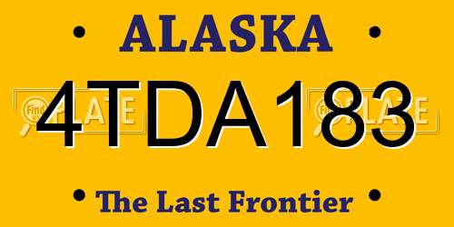 4TDA183 Alaska License Plate