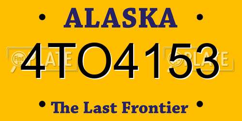 4TO4153 Alaska License Plate