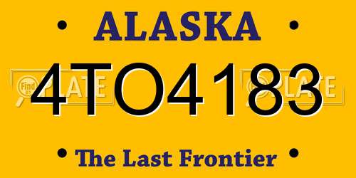 4TO4183 Alaska License Plate