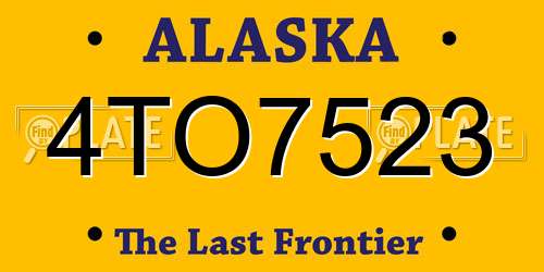 4TO7523 Alaska License Plate