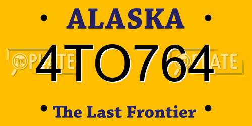 4TO764 Alaska License Plate