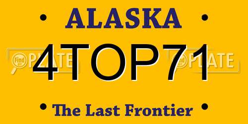4TOP71 Alaska License Plate