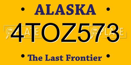 4TOZ573 Alaska License Plate