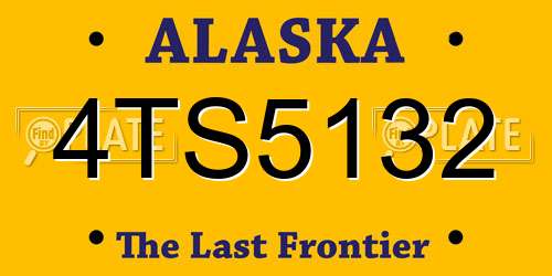 4TS5132 Alaska License Plate