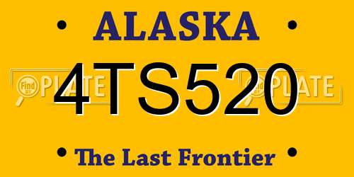 4TS520 Alaska License Plate